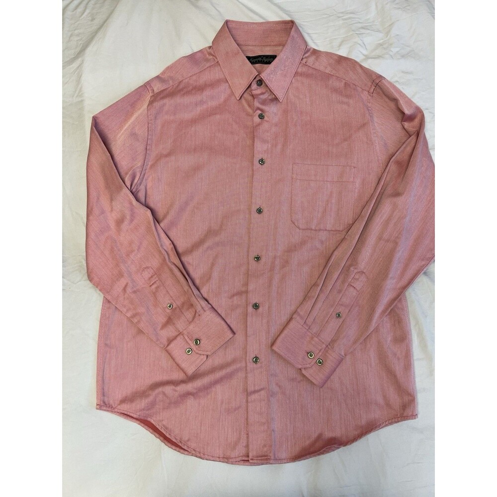 Kenneth Roberts Platinum Men's Large Pink Long Sleeve Button Up Shirt